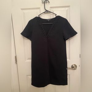 Madewell little black mini dress with embroidery details size 00